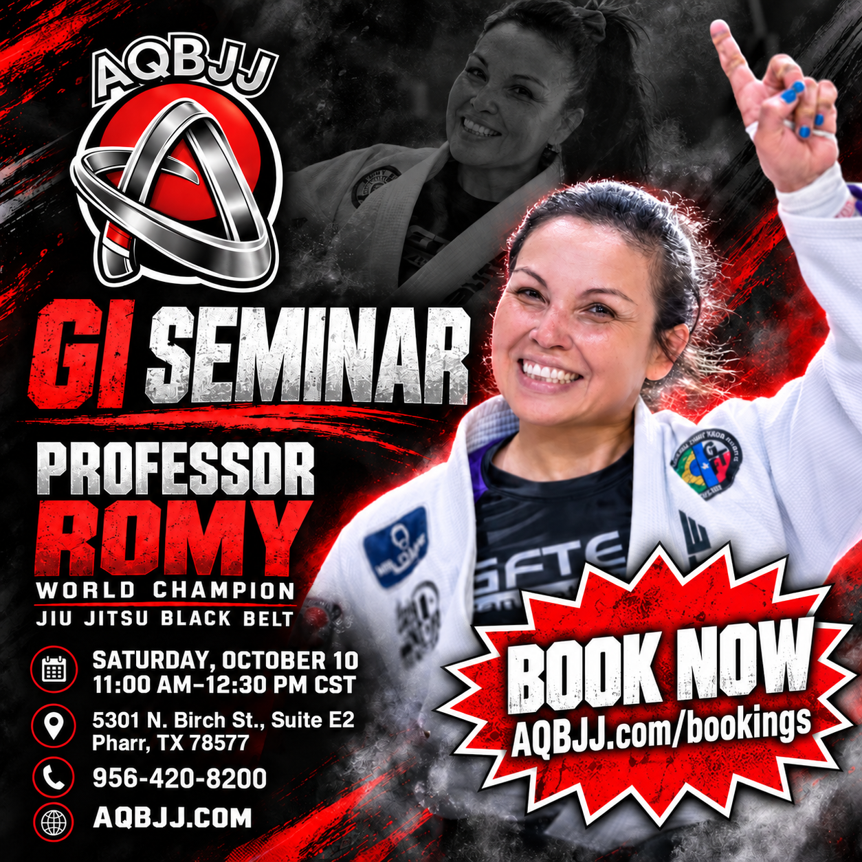 Gi seminar with Professor Romy, October 10, 11 AM–12:30 PM Central.